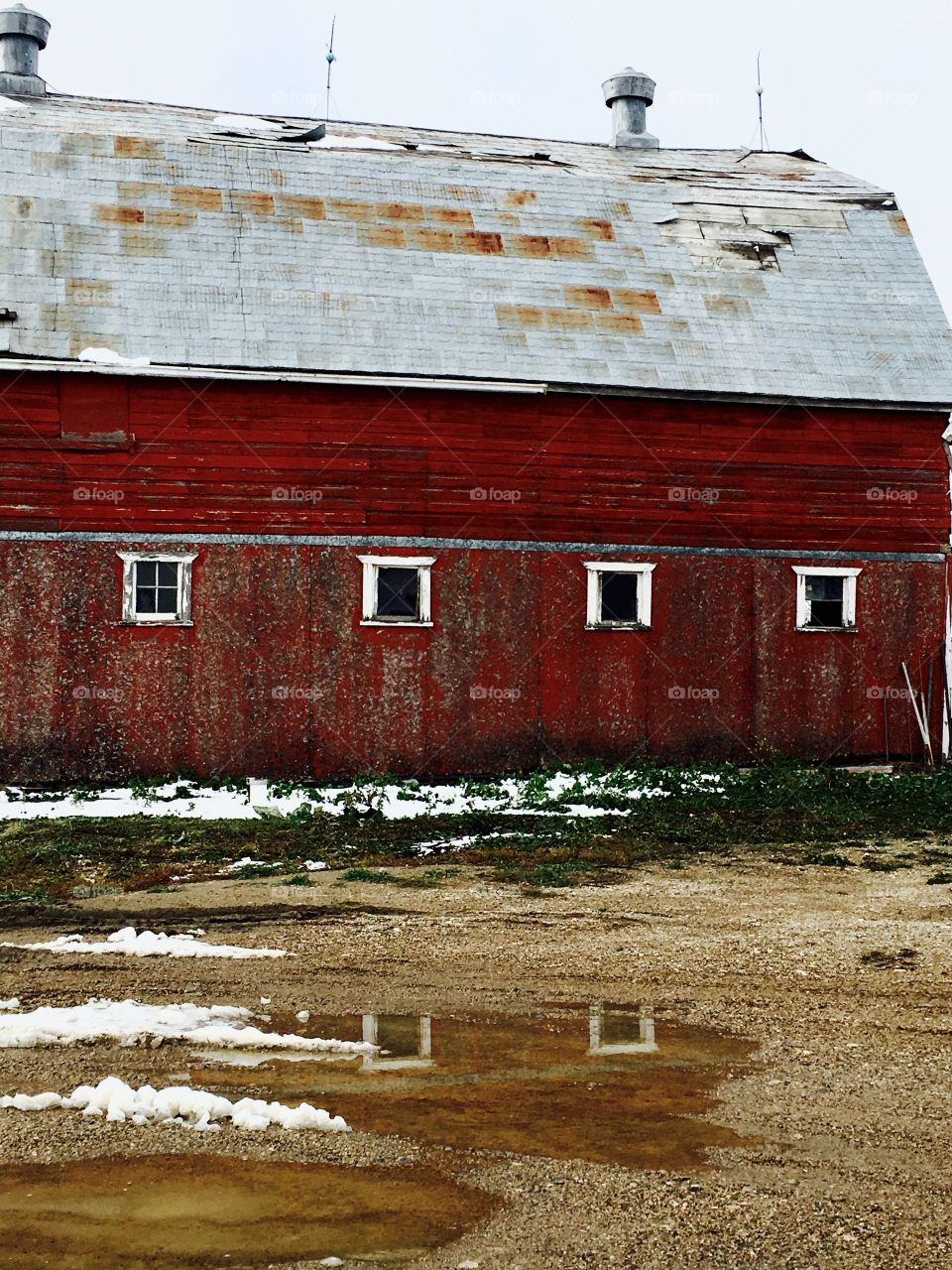 Old barn in autumn..