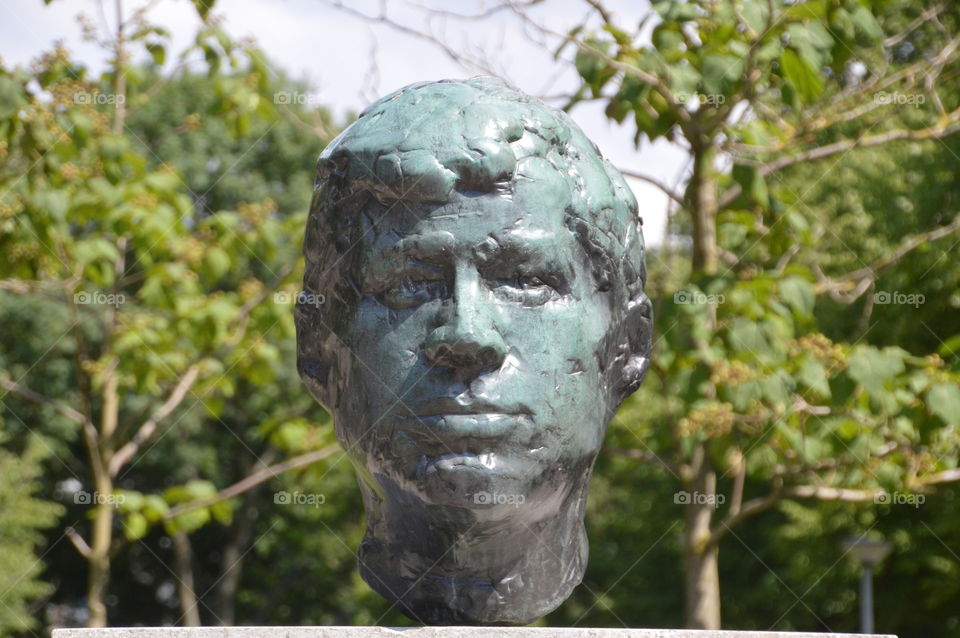 Statue Of John F Kennedy At Amsterdam The Netherlands