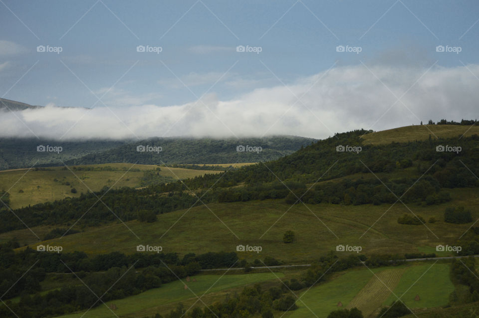 Carpathian mountains after rain, Ukraine