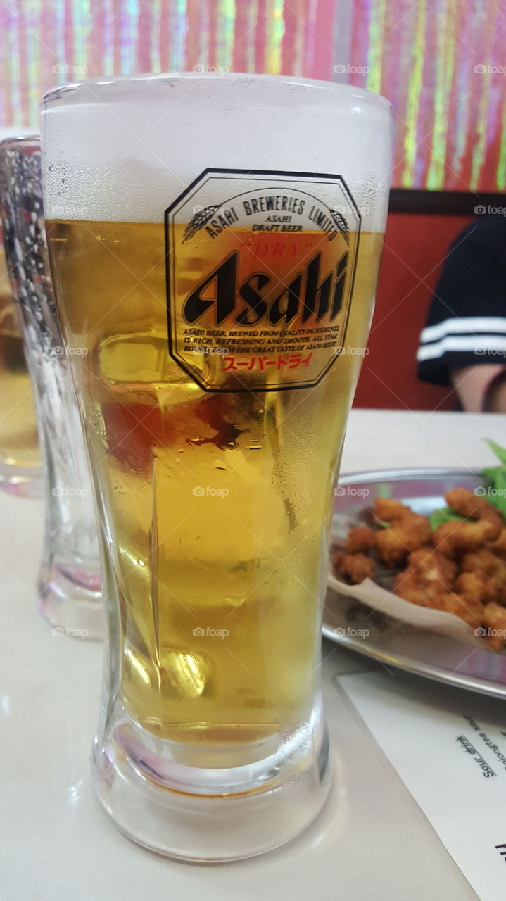 asahi beer at karaoke in tokyo shibuya