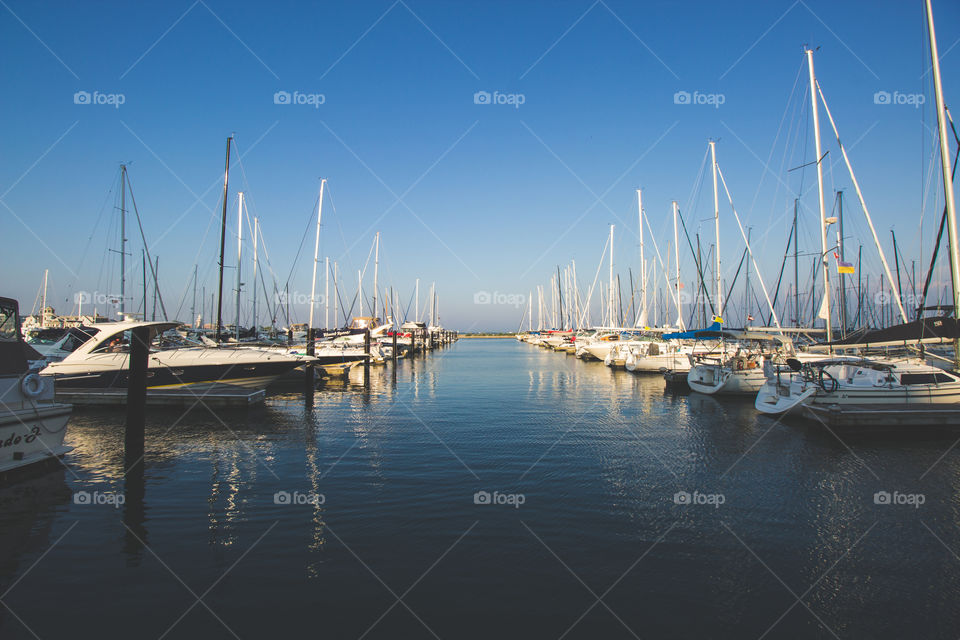Harbor. Walking by the Harbor on Lake Shore Drive