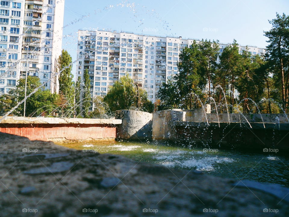 old city fountain in the city of Kiev