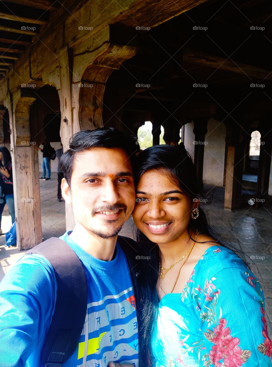 Enjoying weekend with wife at Shaniwar wada Palace
