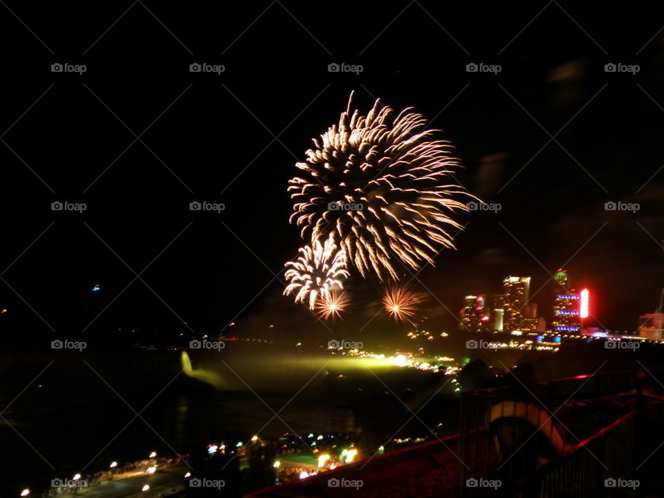 Fireworks over Niagara Falls