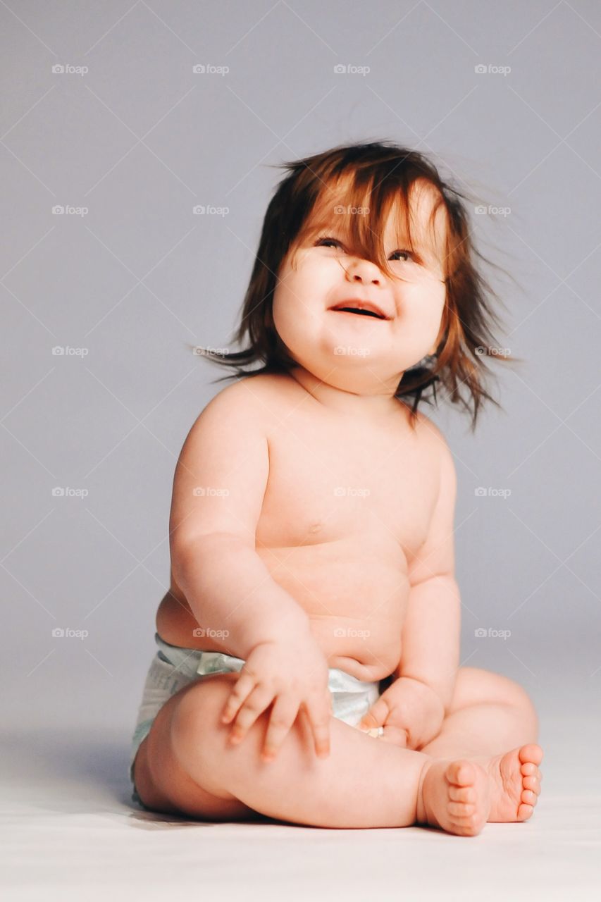 Close-up of a smiling baby