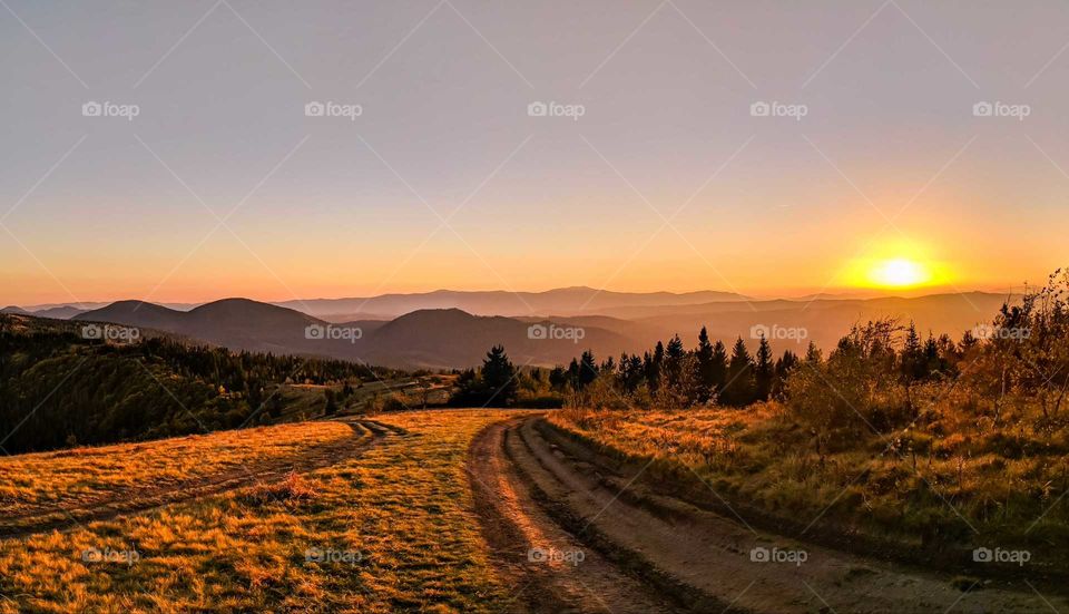 carpathian mountains in the autumn season