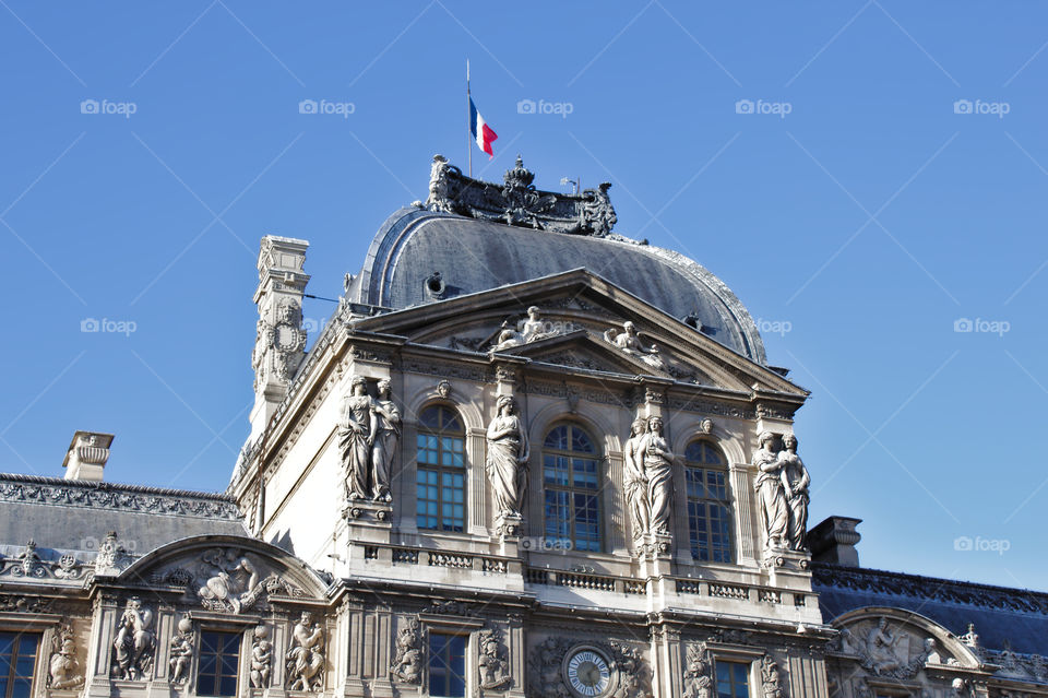Facade of the Louvre museum