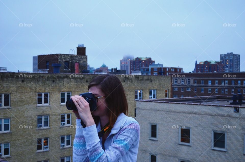 Rooftop shooting. My lovely friend and I went rooftop shooting the city