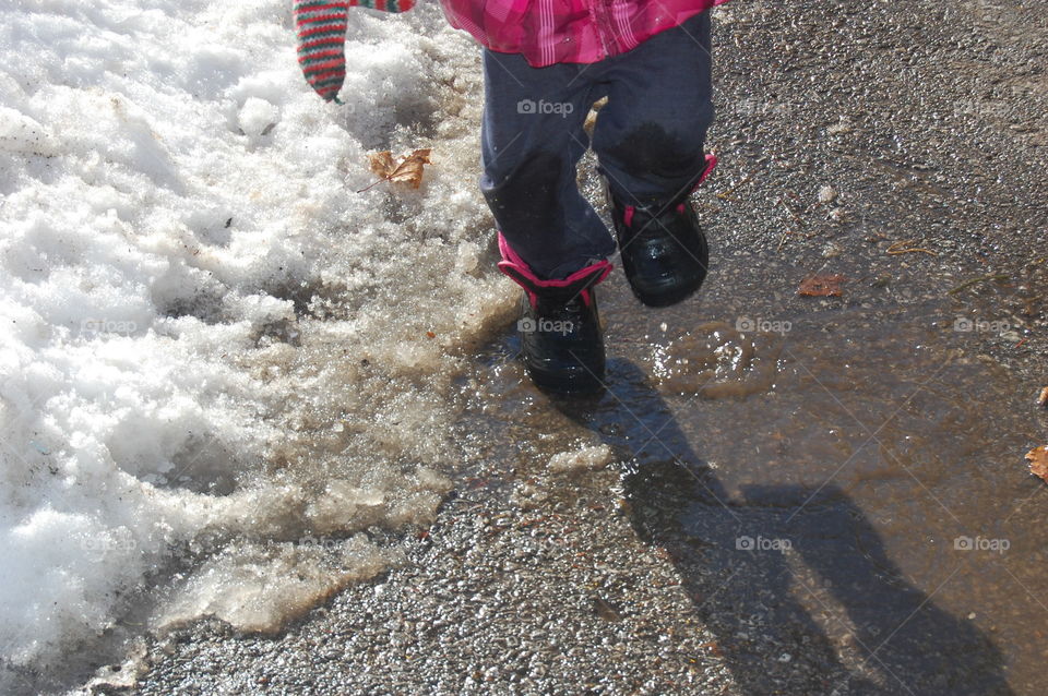 Playing in puddles 