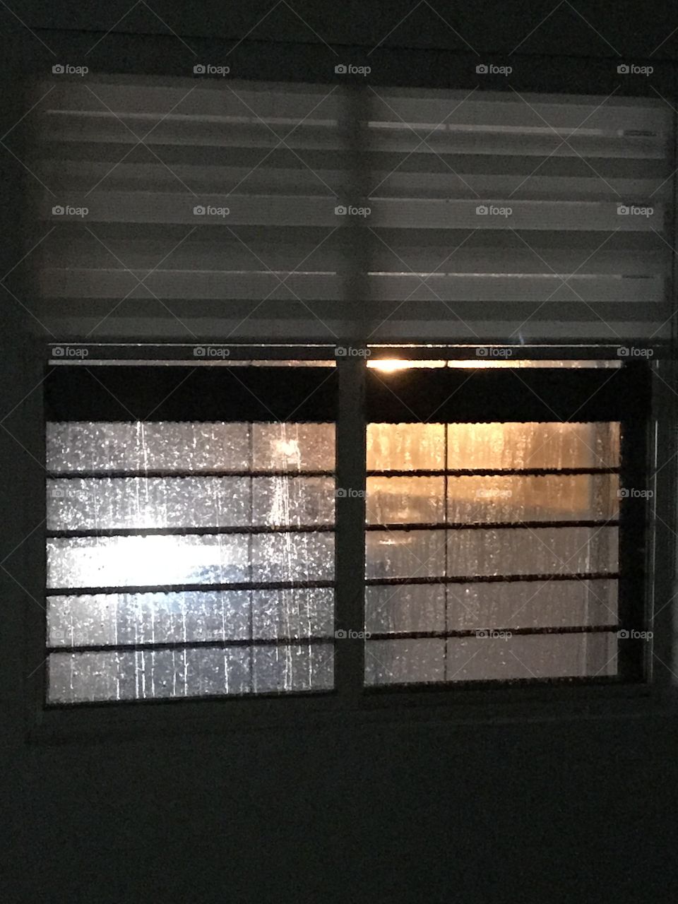 Window night rain