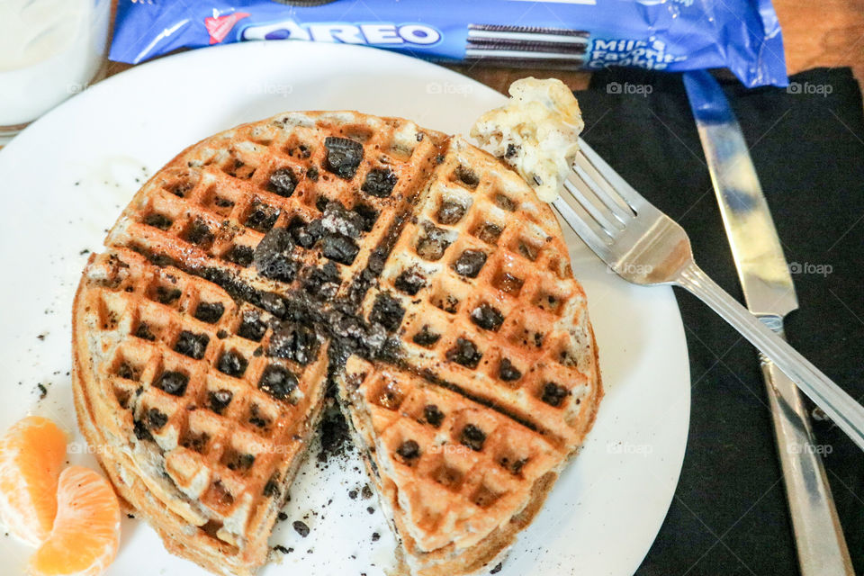 The worlds favorite cookie in a waffle 