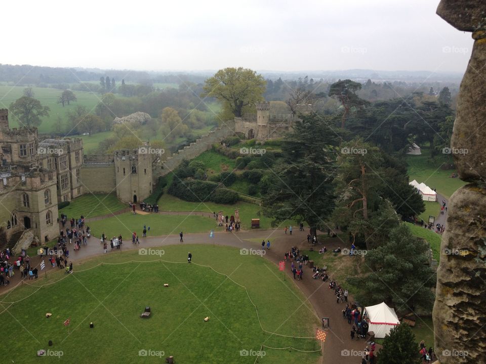 Top view of Warwick castle 