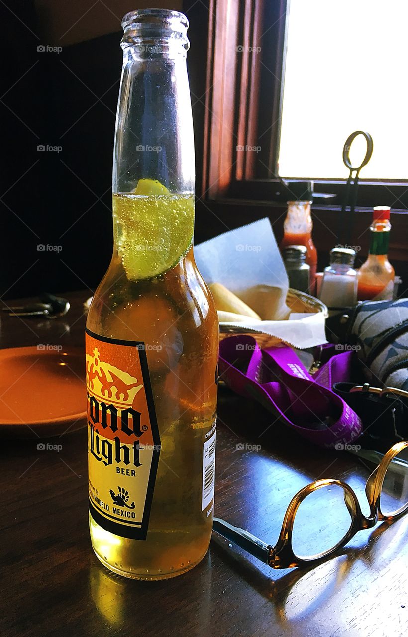 Some days you just need a beer with lunch.  Lunch out with a friend, corona light with a lime and good conversation. 