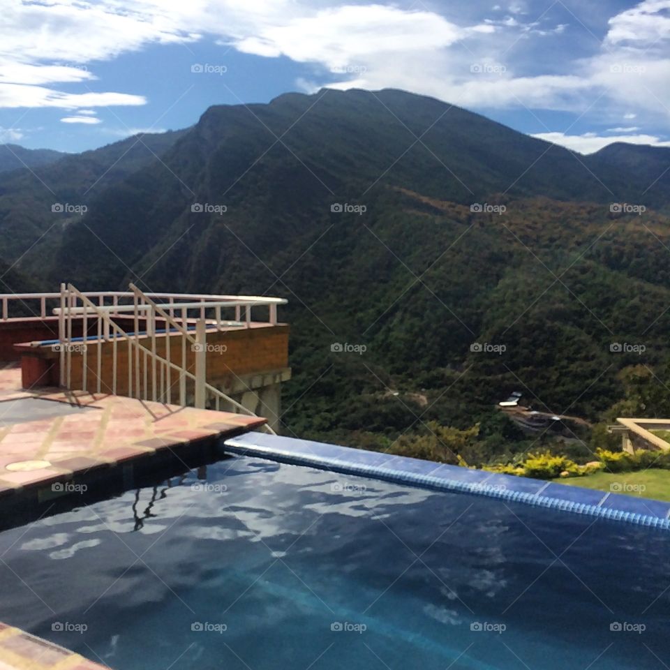 Pool side in the mountains 