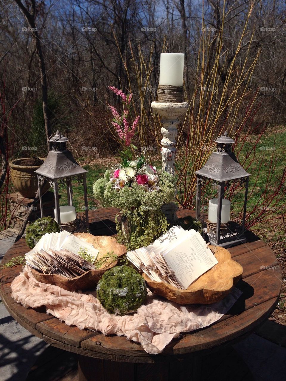 Table wedding display outdoors