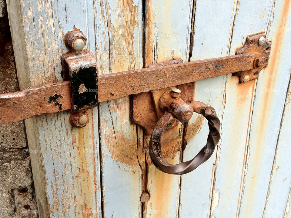 metal painted wooden lock by theloudsilence