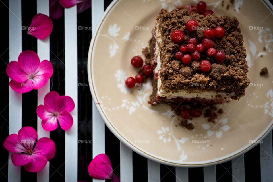 Piece of chocolate cake