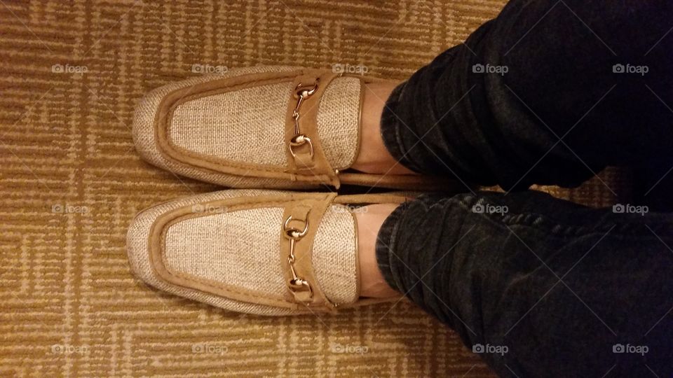 Brown Gold Loafers