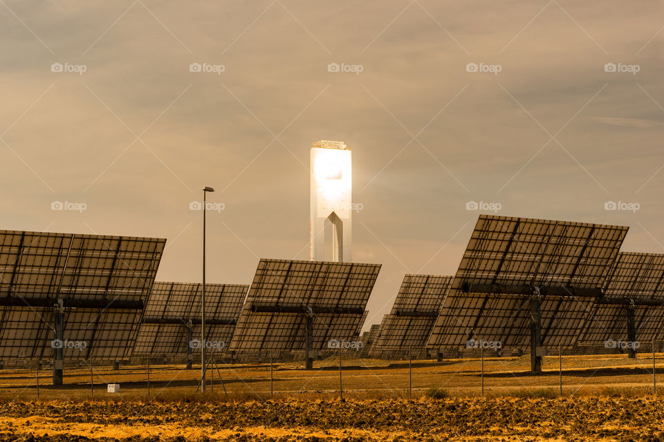 Solar power station in Sevilla, Spain