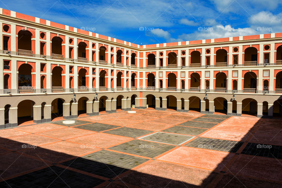 Ballaja Barracks geometric architecture lights and shadows