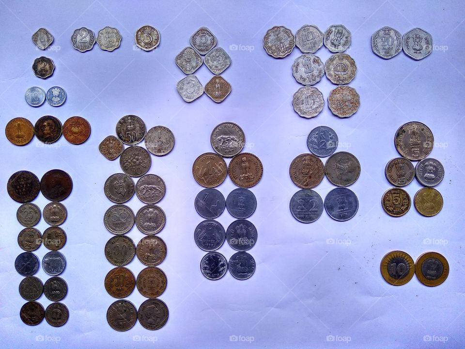 Coleccion of old to new coins