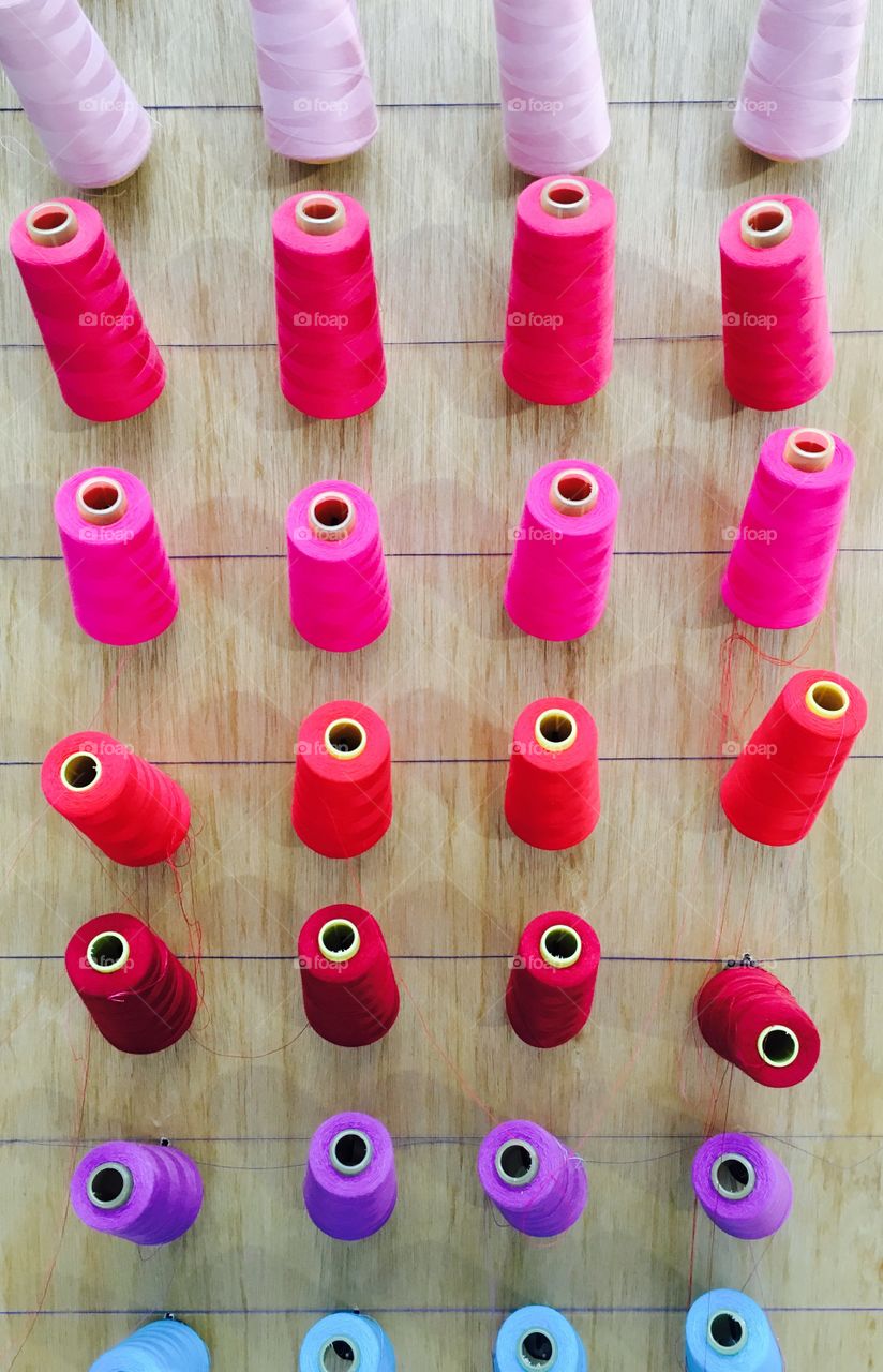 Directly above shot of colorful thread