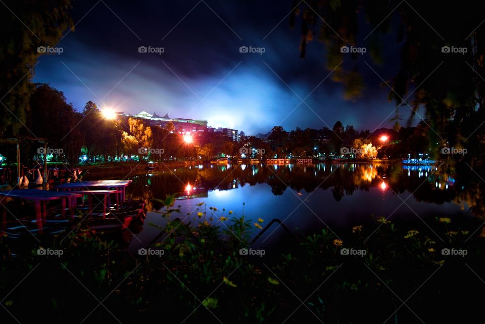 bluish sky in Burnham Park