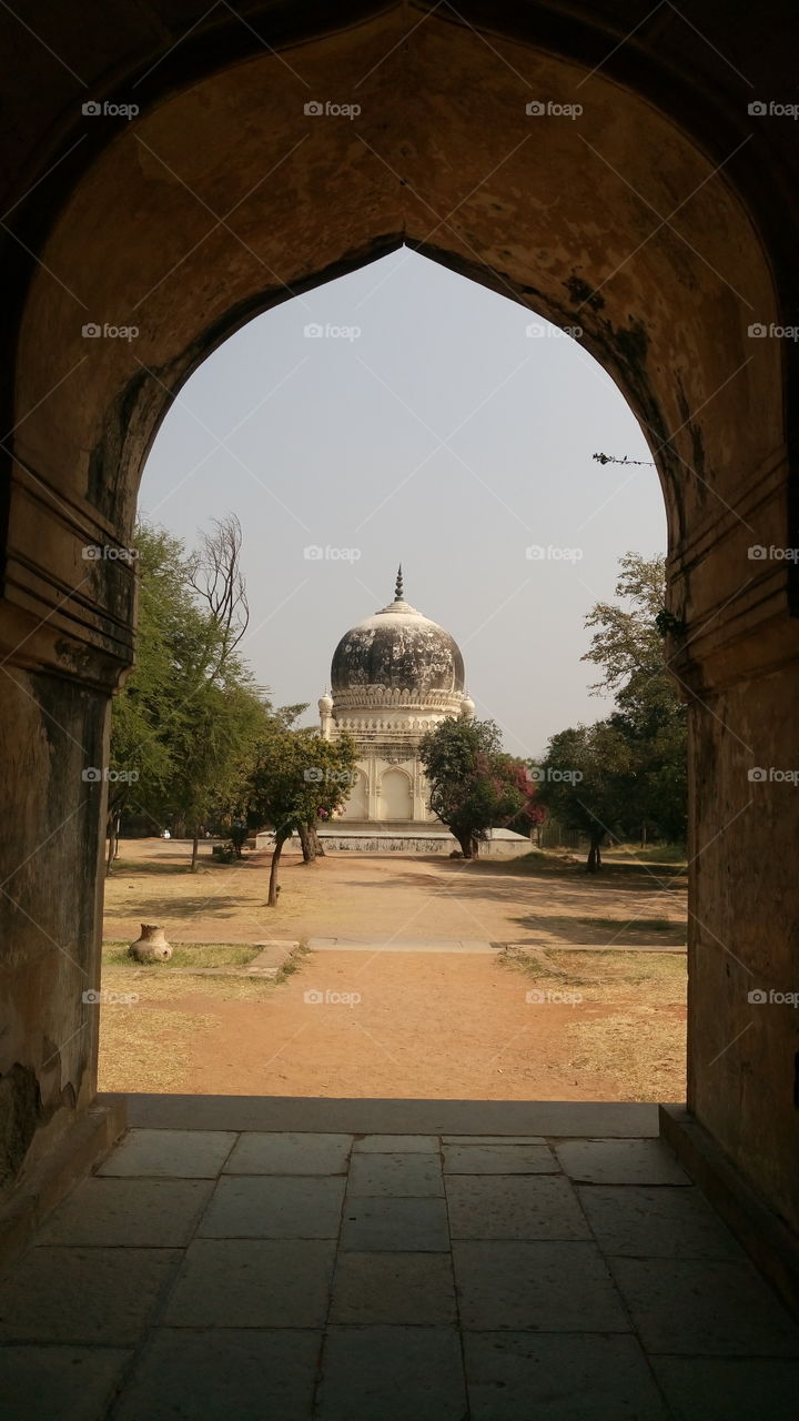 beautyfull view of monument in 7 tomb hyderabad india
