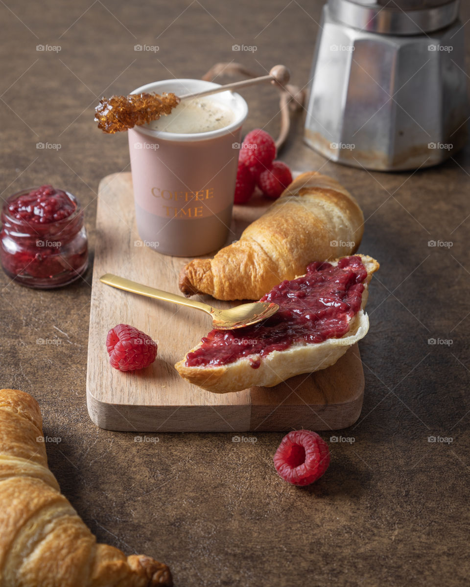 Espresso with croissants 