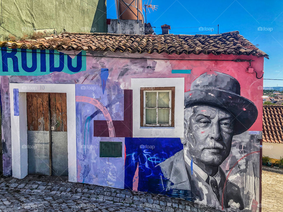 Mural of José Malhoa by Frederico Draw + Contra - Figueiró dos Vinhos, Portugal - 2020