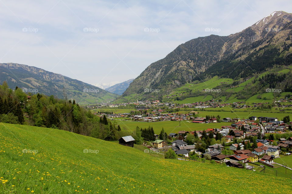 High angle view of a town