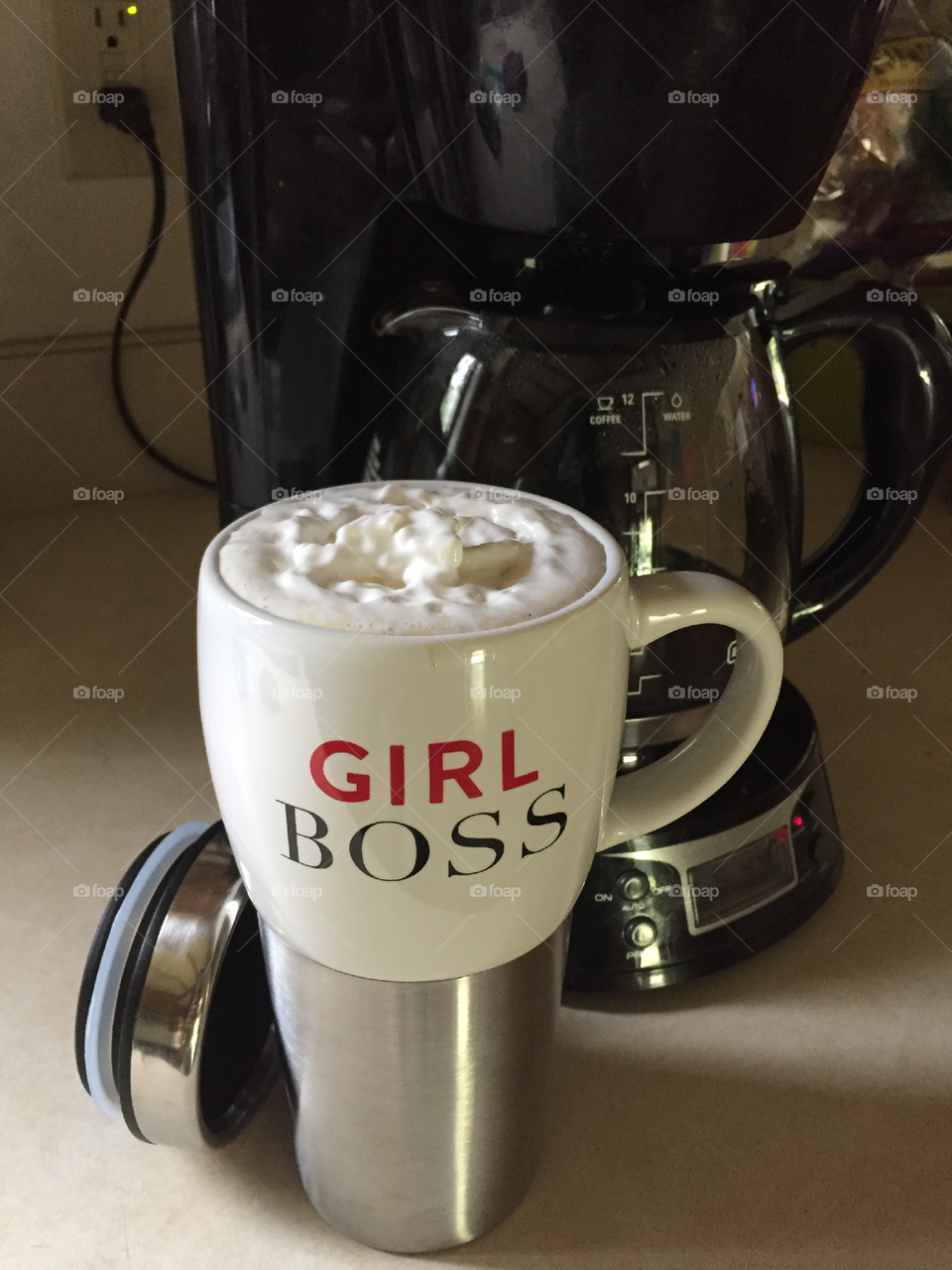 coffee & got chocolate with whipped cream to go