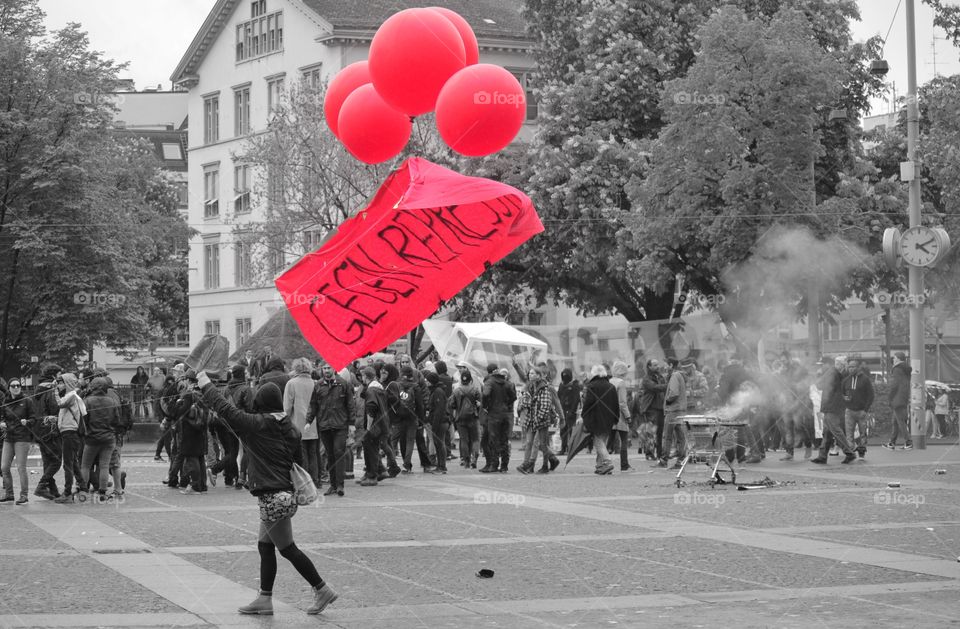 May Day Protesters. May Day protesters in Zürich,Switzerland