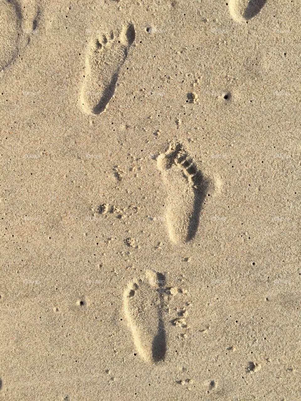Innocent footprints in the sand. OBX