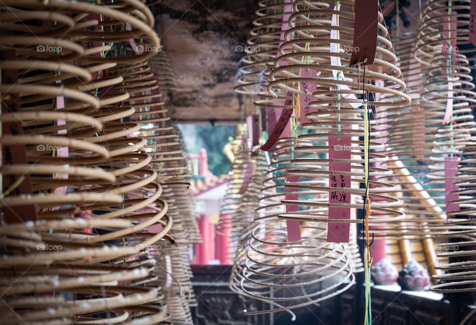 Cycle incense at Malaysia Chinese temple  