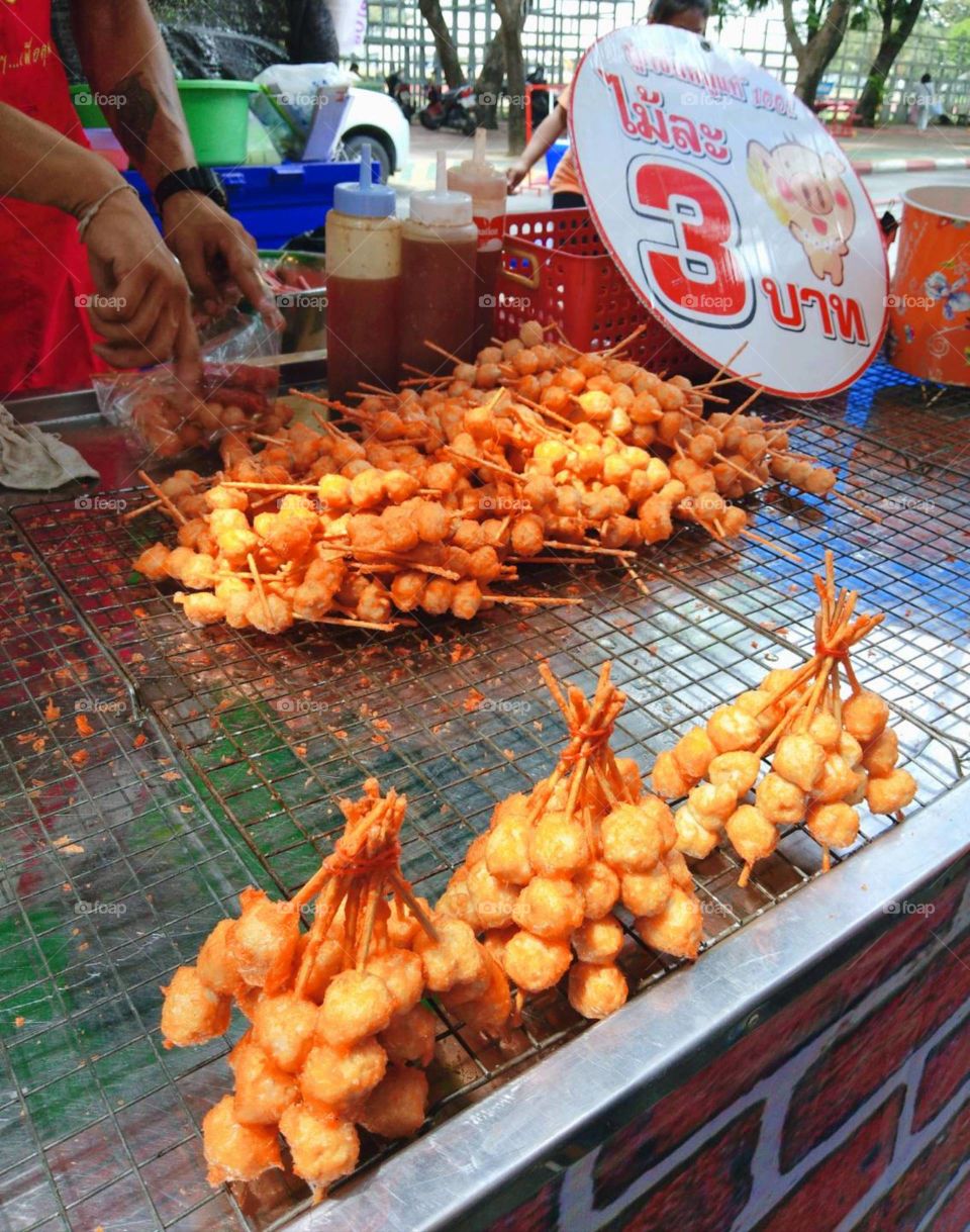 Fried Pork Ball 1$ in Thailand