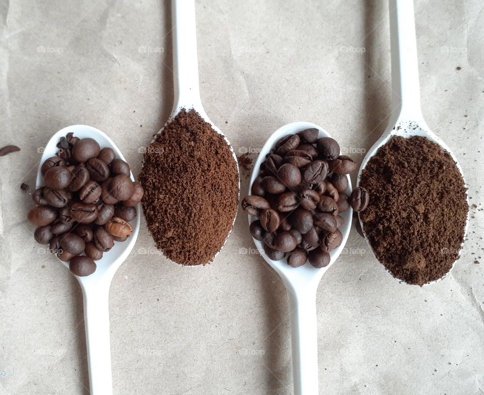 Variety of coffee beans