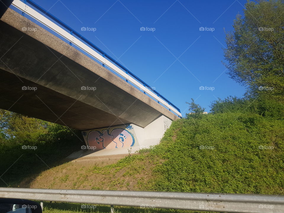 Viaduct over a road for other traffic.