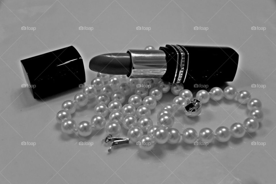Pearls and lipstick