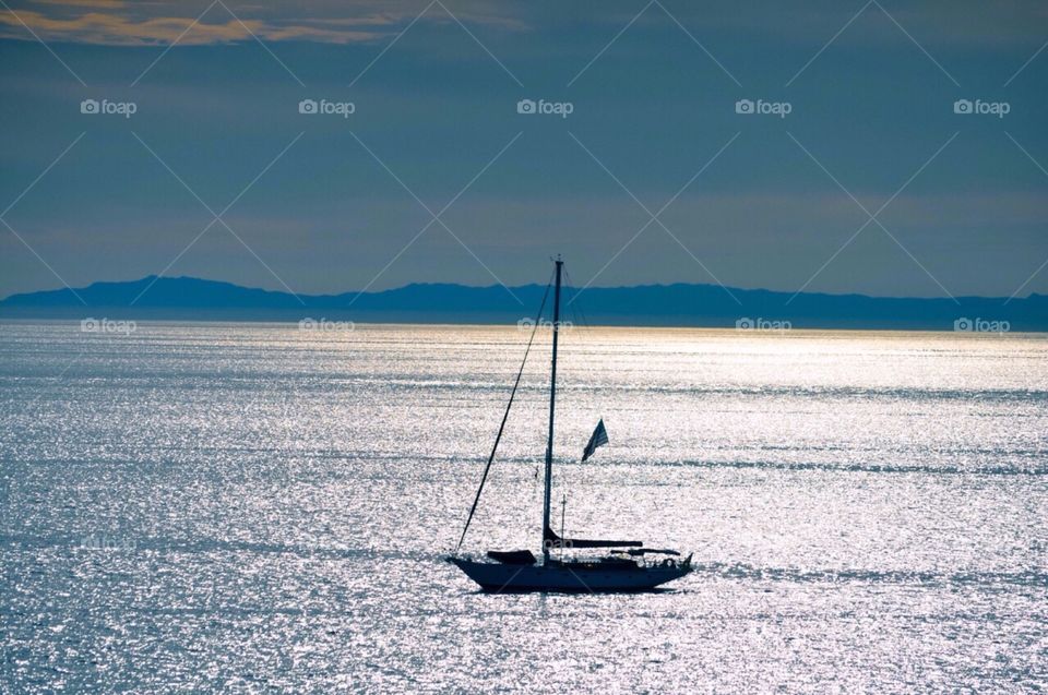 Sailing at sunset 