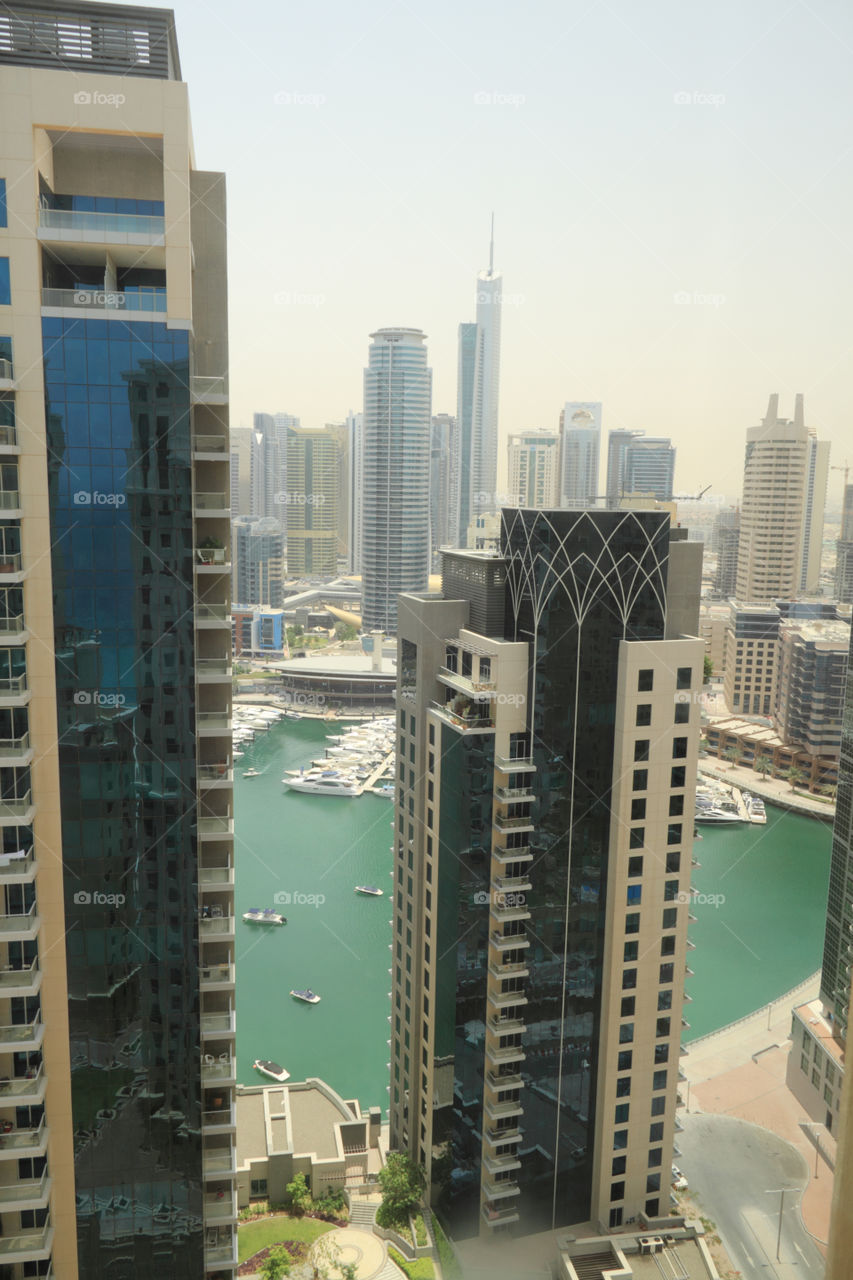 Dubai high rise skyscrapers in marina, united Arab Emirates