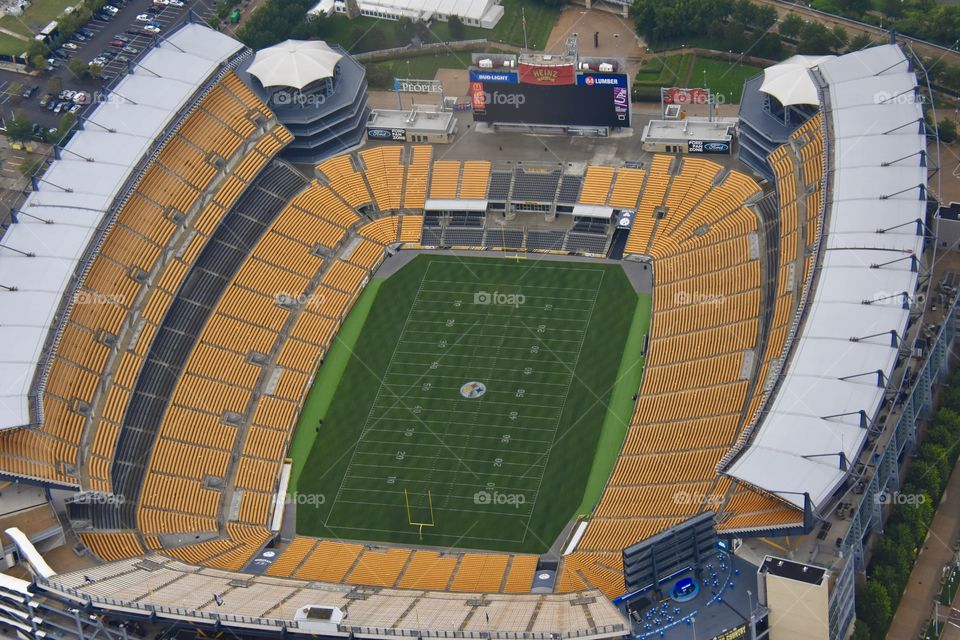Aerial View of Heinz Field, Pittsburgh Steelers Football Stadium in Pittsburgh PA