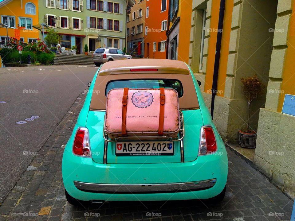 Mini car old fashioned color 