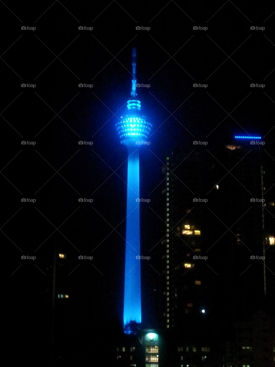 The lighting tower. The lighting tower in Kuala Lumpur