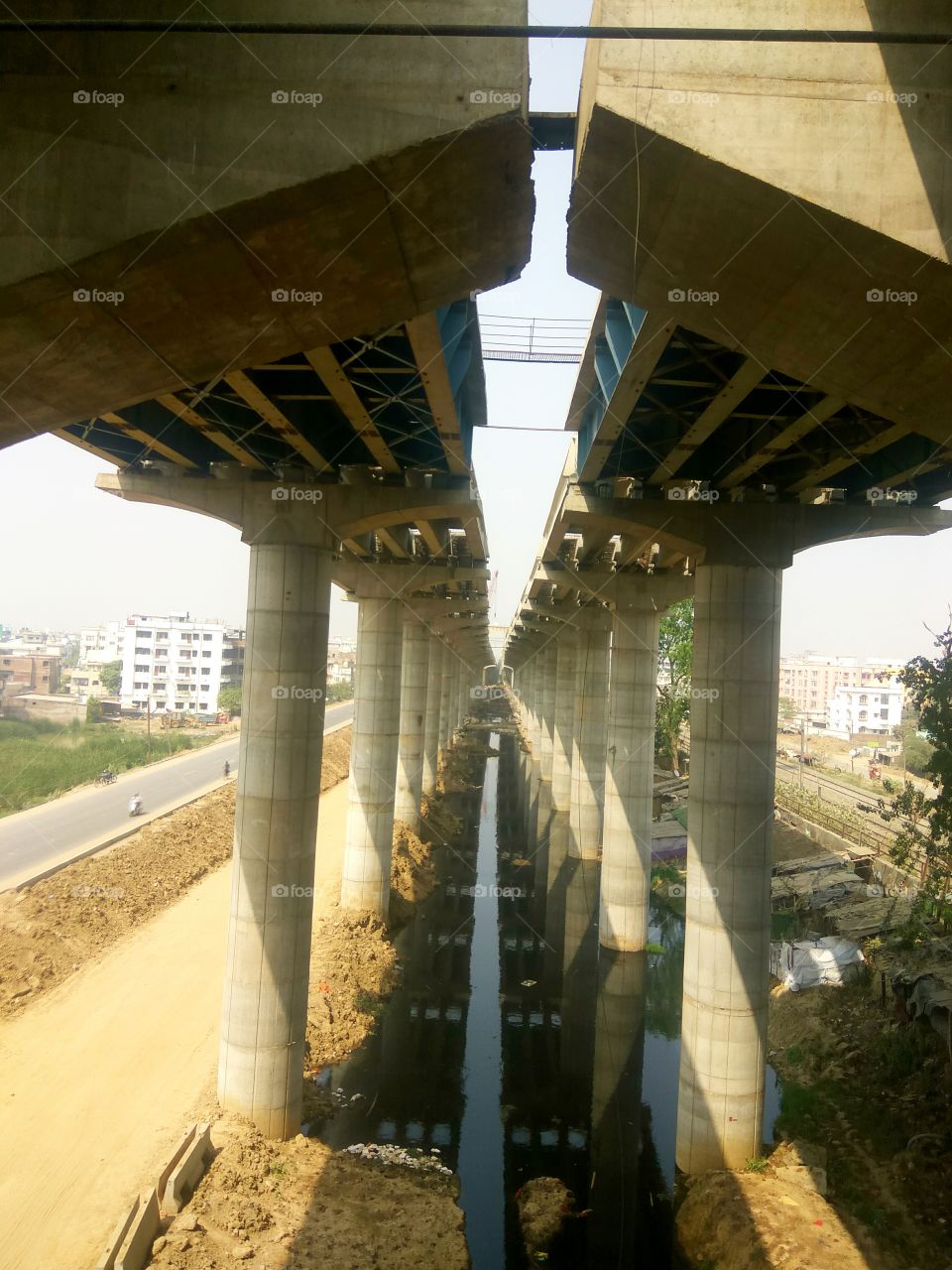 Bridge  in process in city showing glamorous
