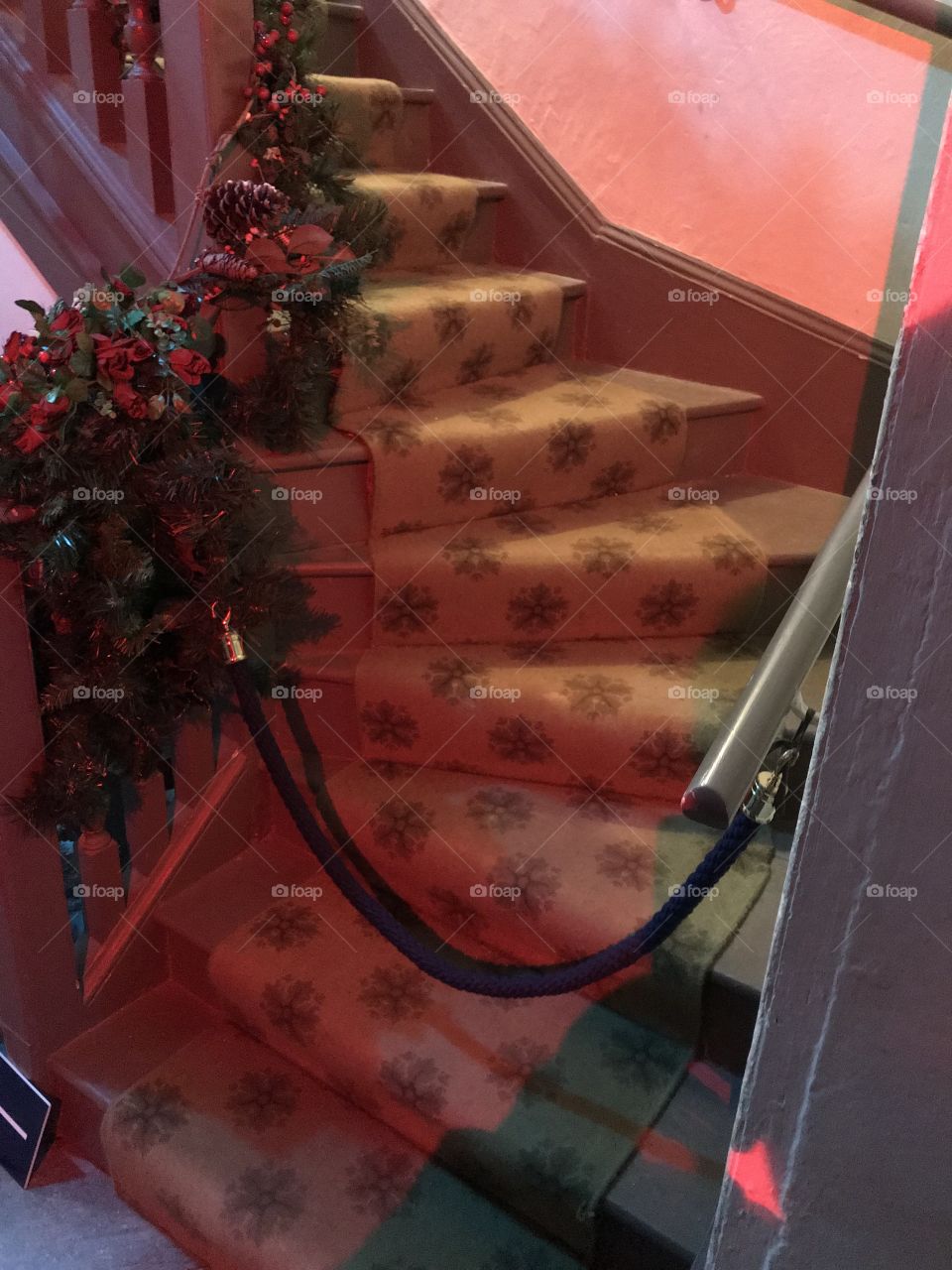 Elegant staircase of a Devon, UK Stately home.