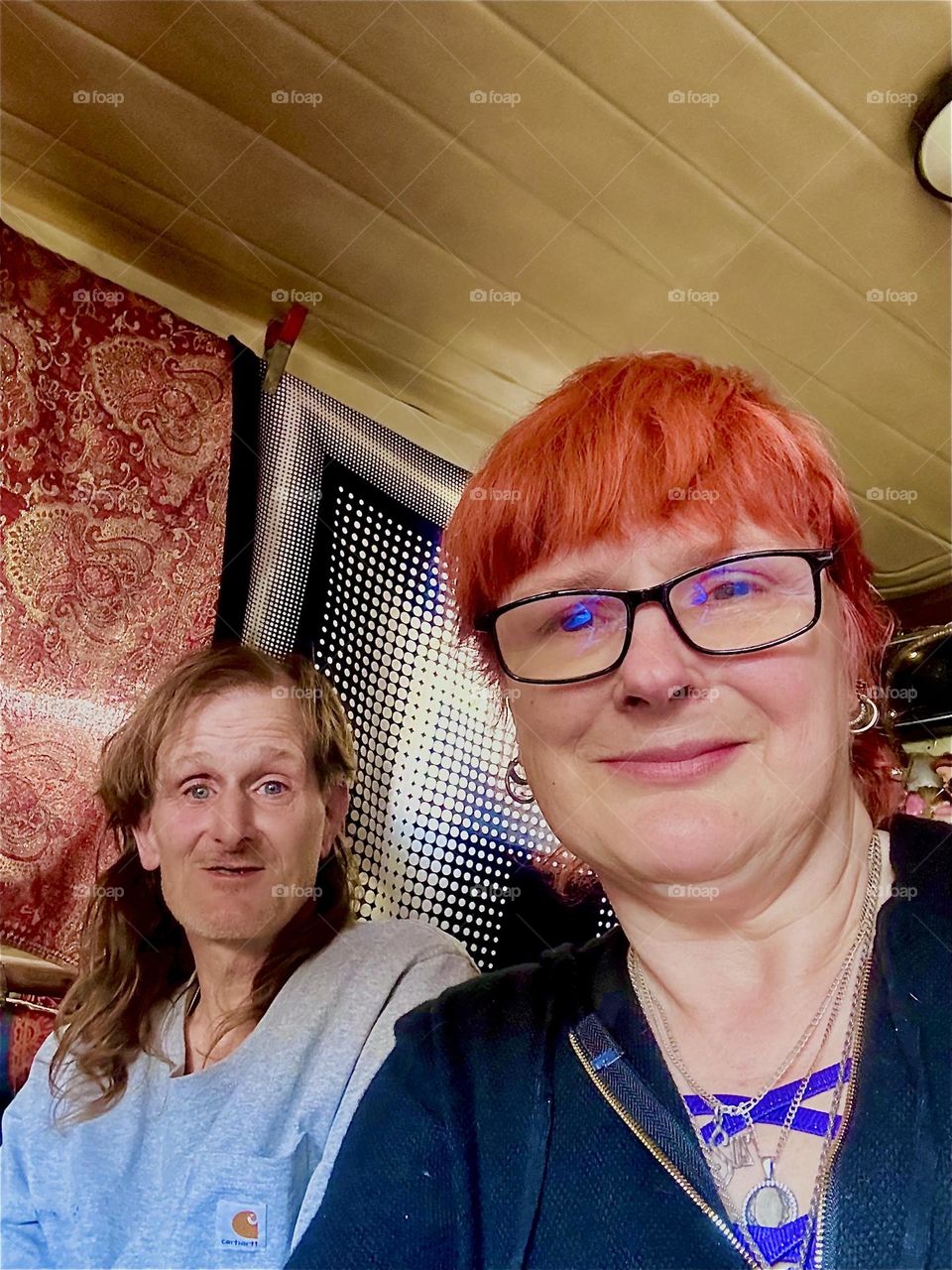 This is me, “Petra Schiller” a.k.a. “Maxine Firefox” and my partner “Timothy Trespas” aboard “Salvation”, the “28 ft 1969 Luhrs” cabin cruiser at “Newtown Creek” by the “Pulaski Bridge” in LIC, Queens that we call home. 2024. Hypnotic Productions