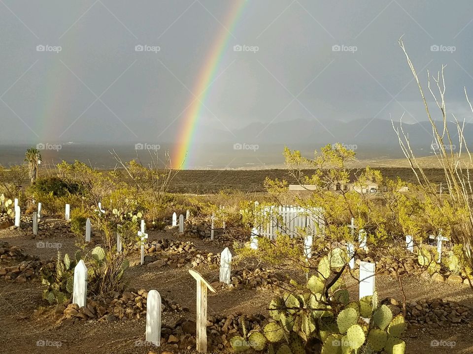 Rainbows over Boothill Cemetery