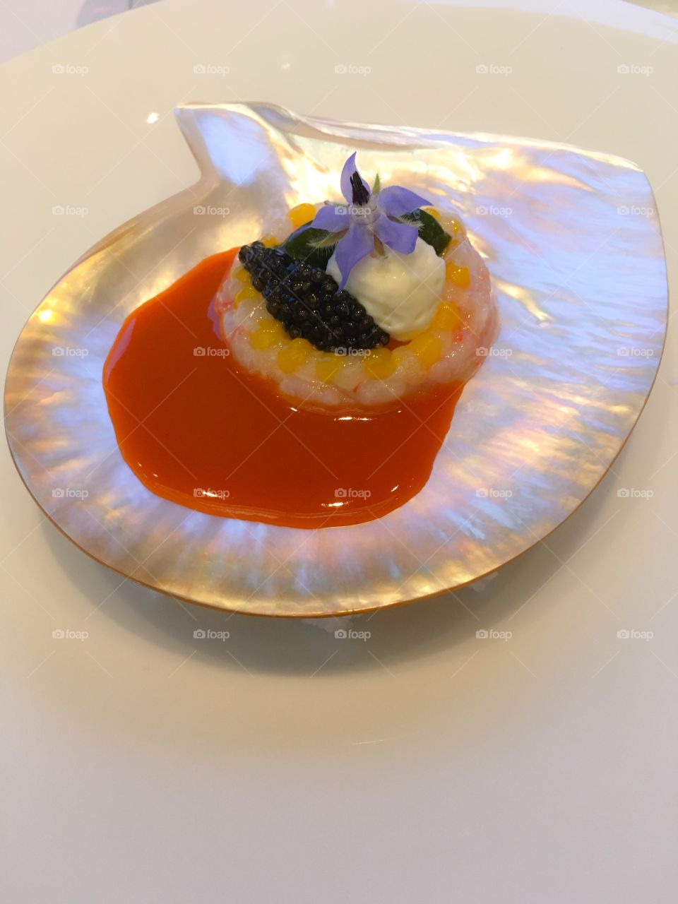 Shrimp tartar and caviar