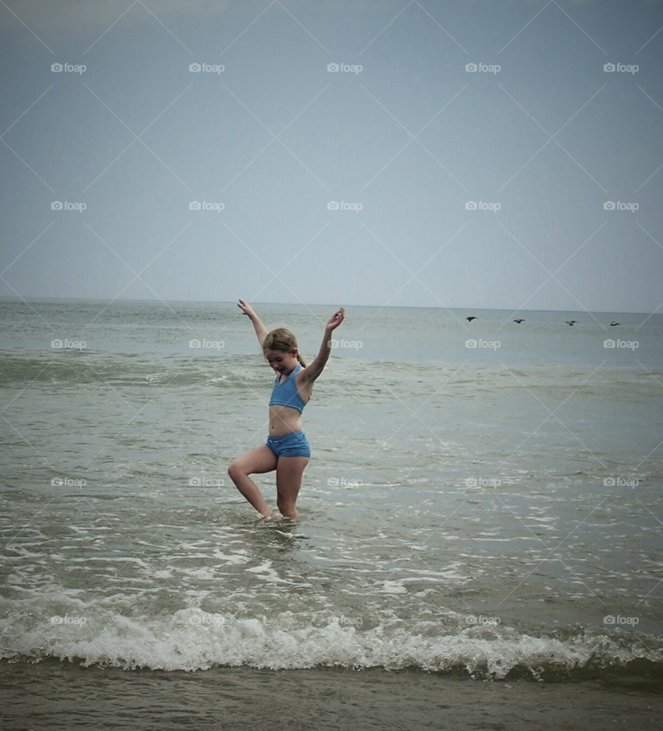 Flying in the surf